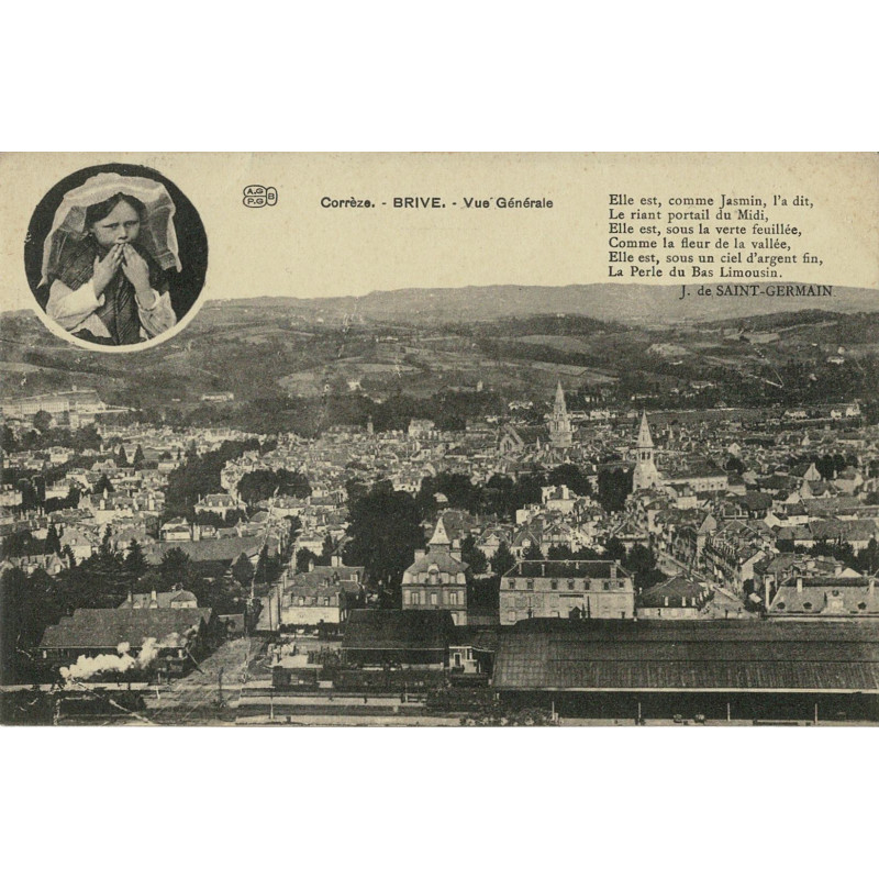 CPA - Brive - Vue Générale - Poème