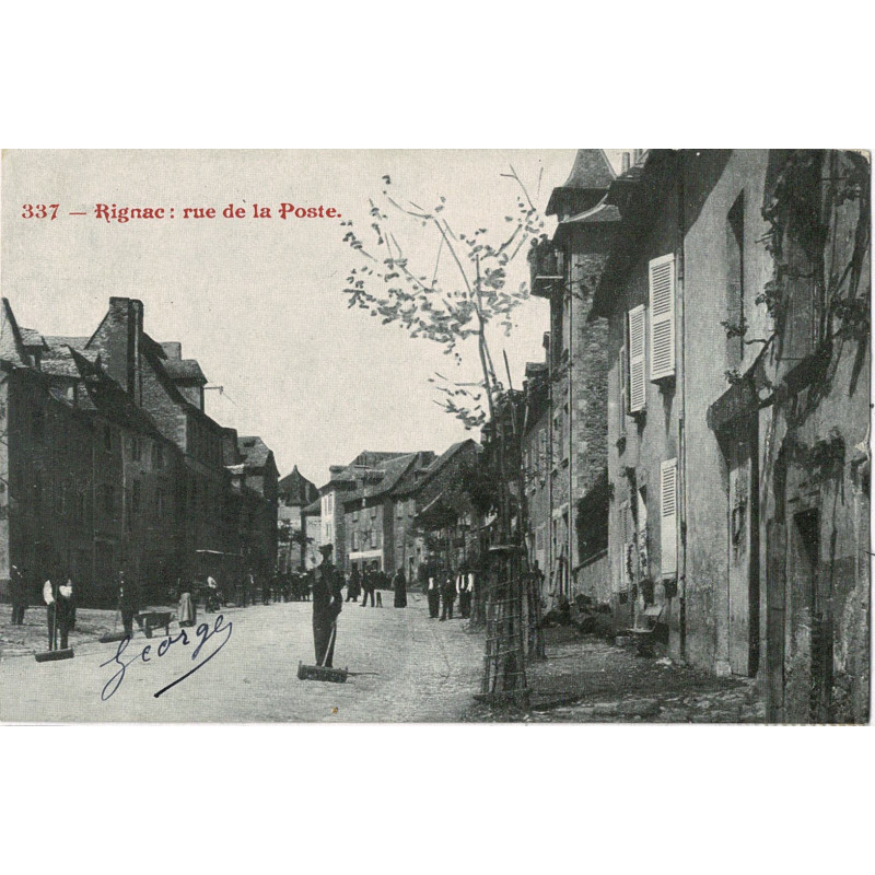 CPA - Rignac - Rue de la Poste