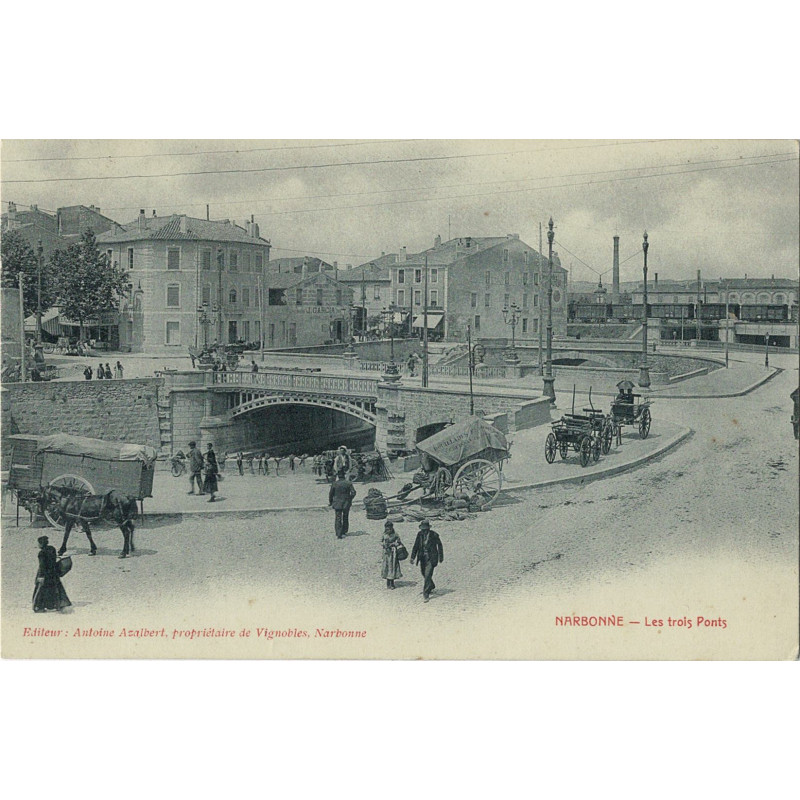 CPA - Narbonne - Les Trois Ponts