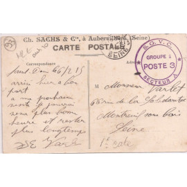 Aubervilliers - Usine Sachs - coupure -CachetS.G.V.C.