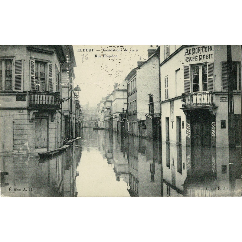 CPA - Elbeuf - Inondation 1910 - Rue Bourdon