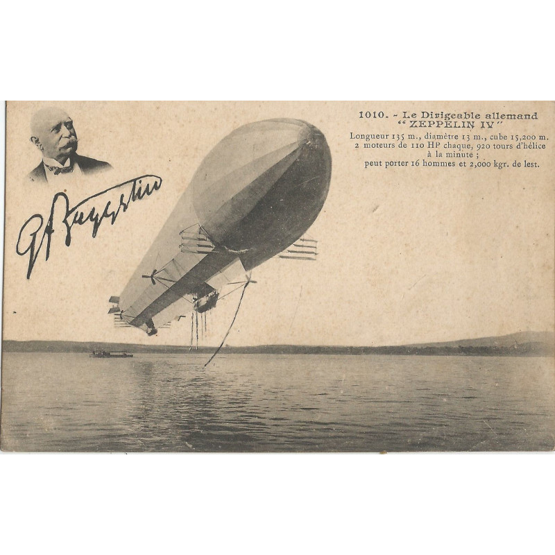 CPA - Le Dirigeable Allemand Zepellin IV