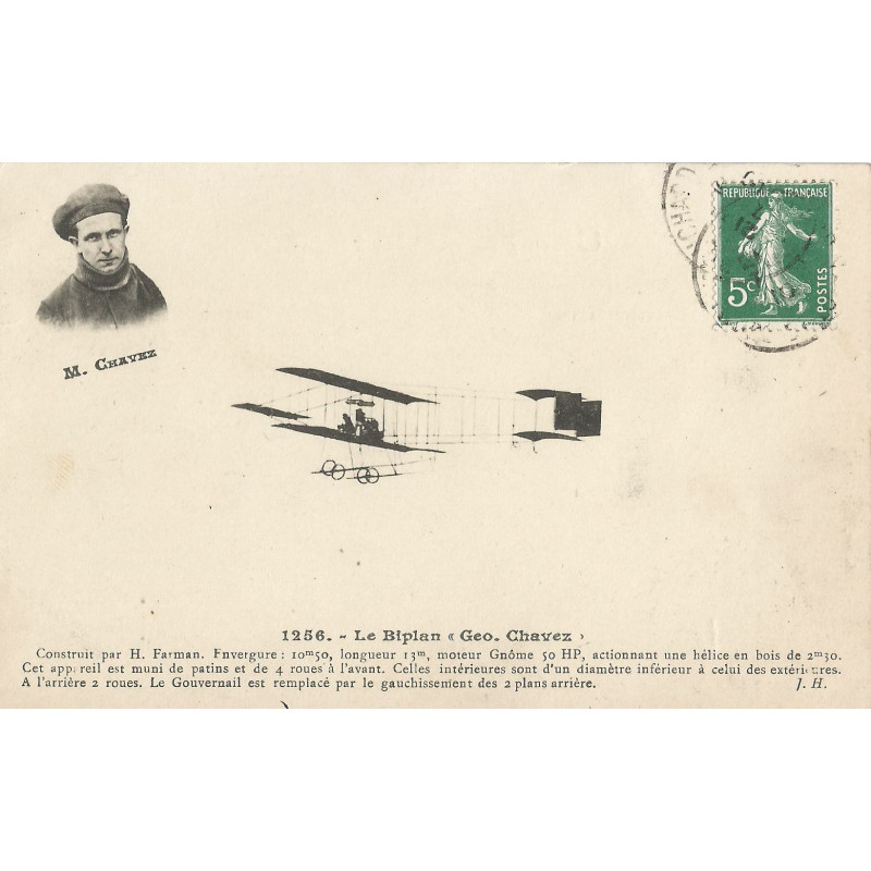 CPA - Le Biplan "Géo. Chavez"