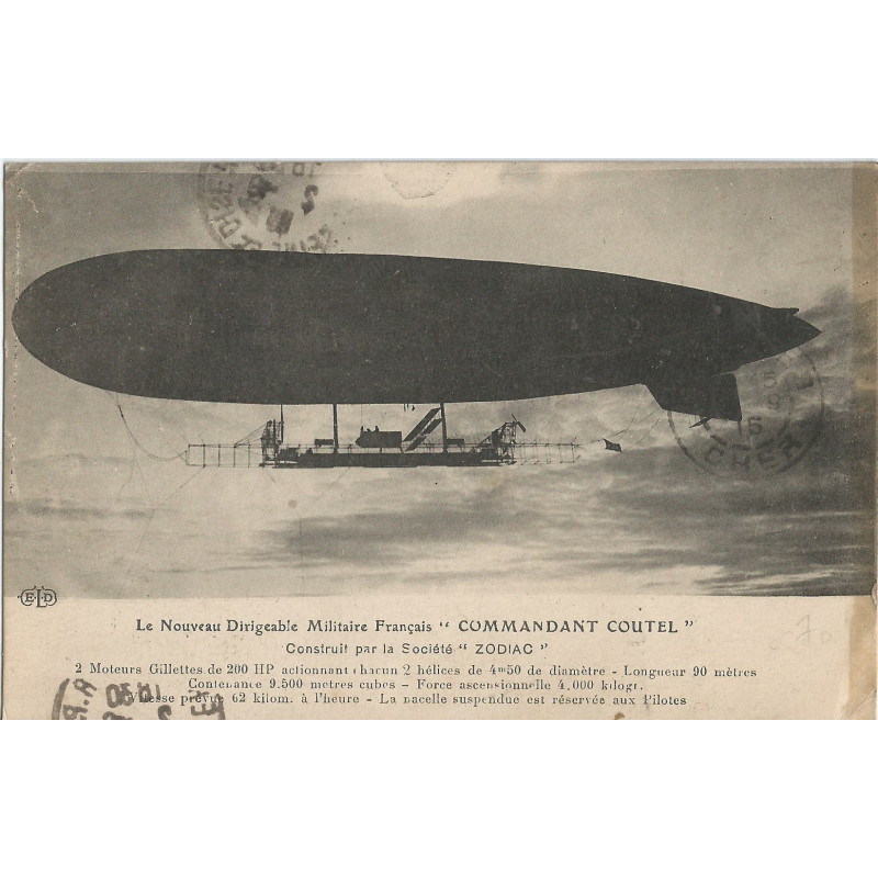 CPA - Dirigeable Français - "Commandant Coutel"