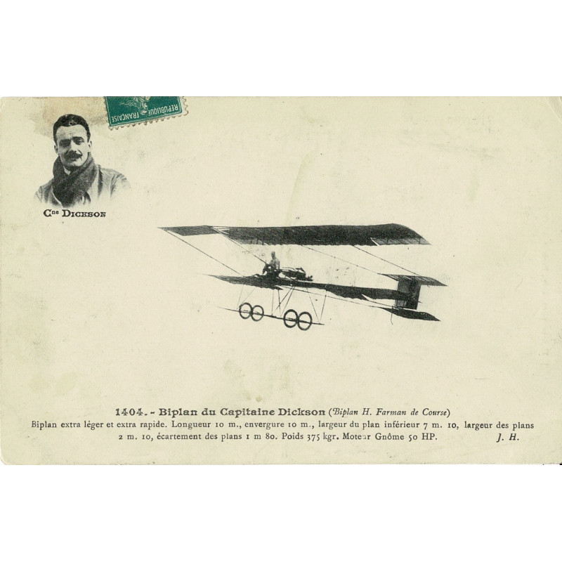 CPA - Biplan du Capitaine Dickson